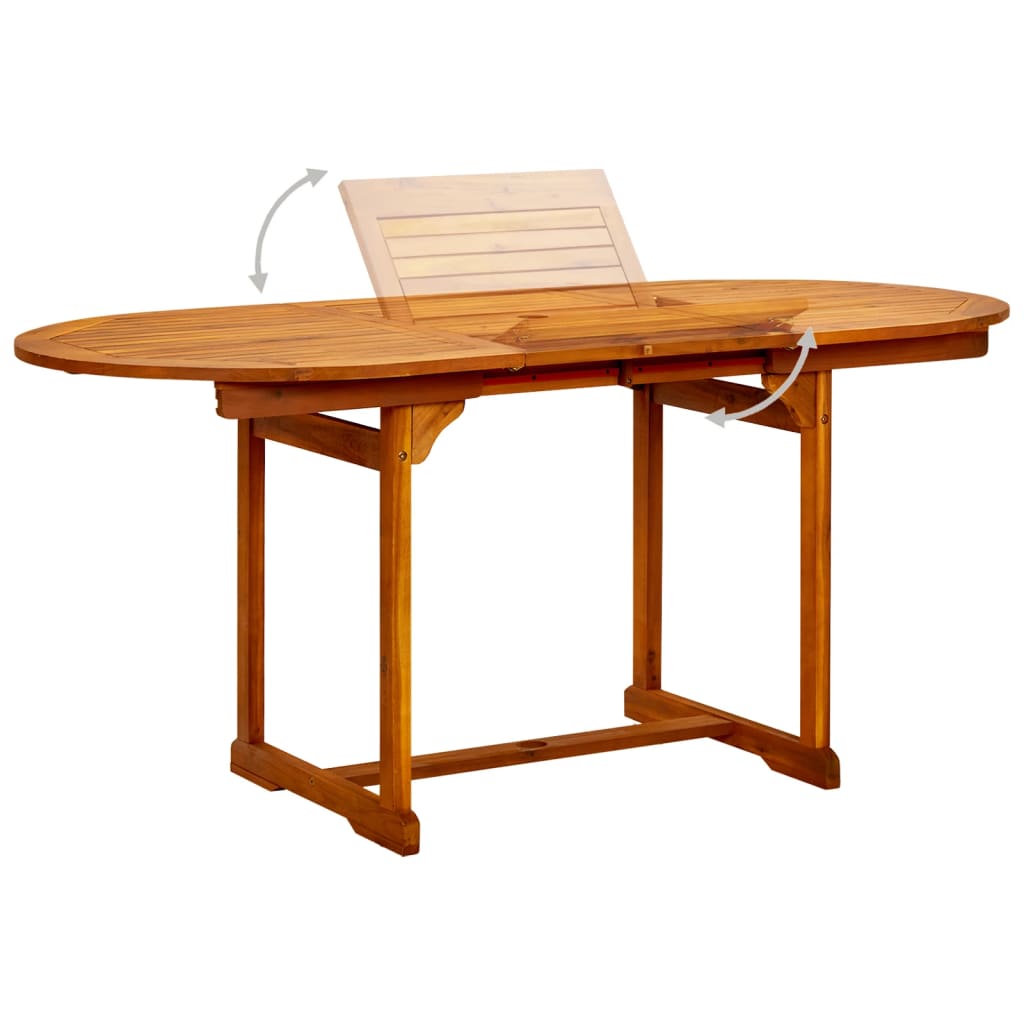 Table de jardin (160-240)x100x75 cm en bois d'acacia massif