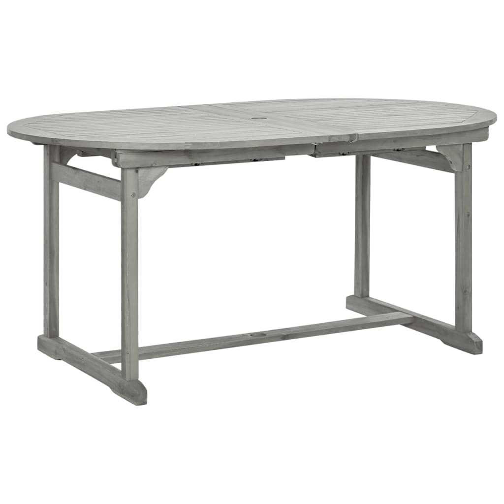 Table de jardin (120-170)x80x75 cm en bois d'acacia massif