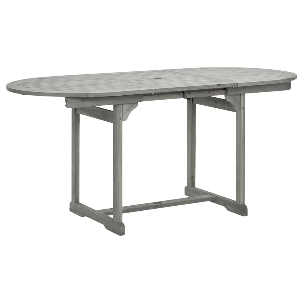 Table de jardin (120-170)x80x75 cm en bois d'acacia massif