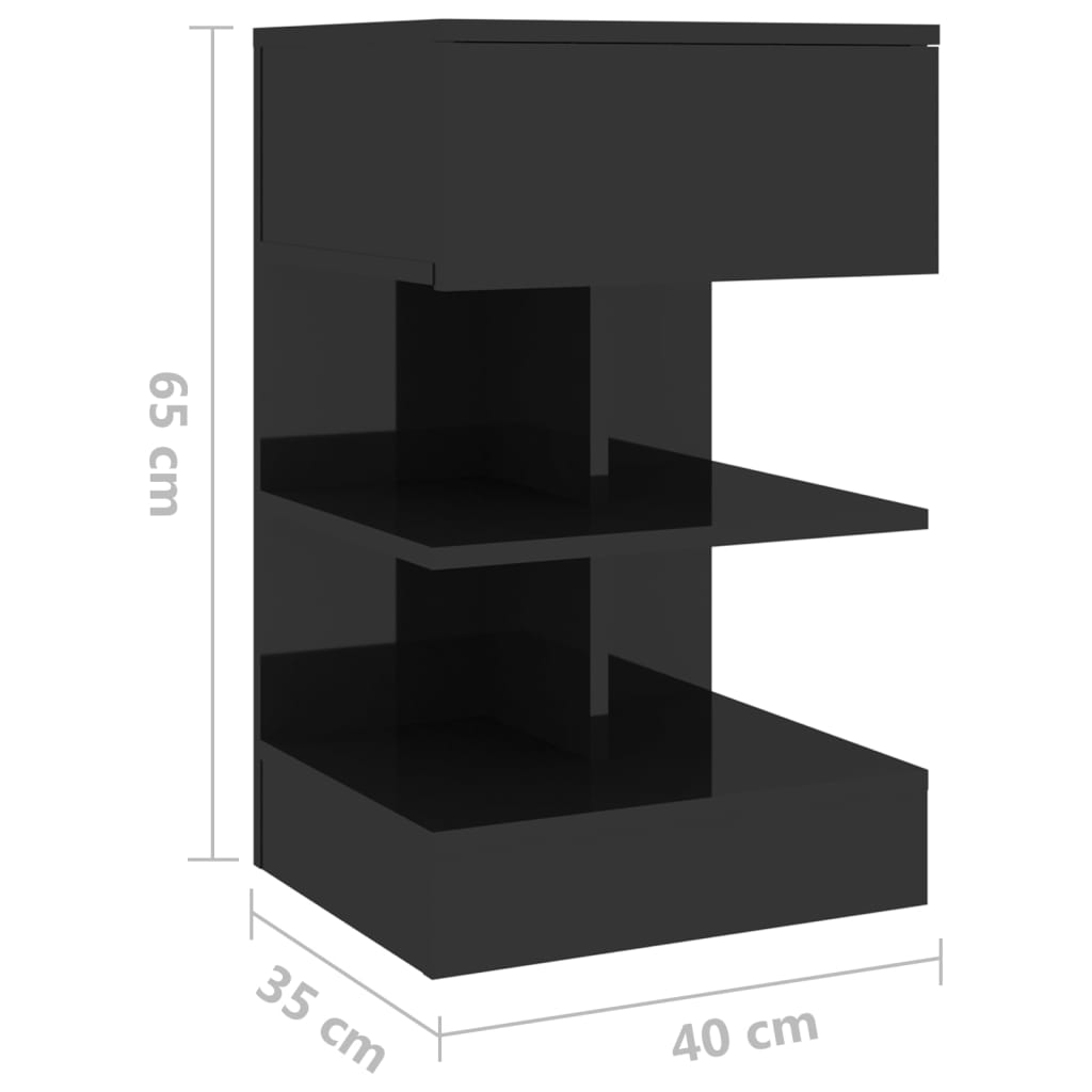 Nachtkastjes 2 st 40x35x65 cm bewerkt hout