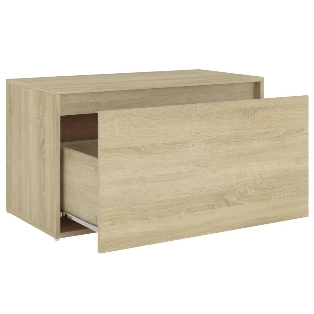 Halbank 80x40x45 cm bewerkt hout eikenkleurig