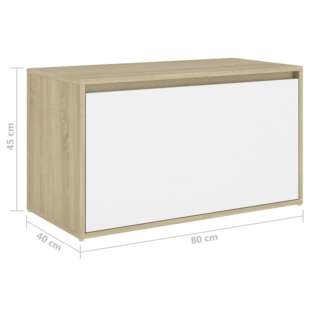 Halbank 80x40x45 cm bewerkt hout eikenkleurig