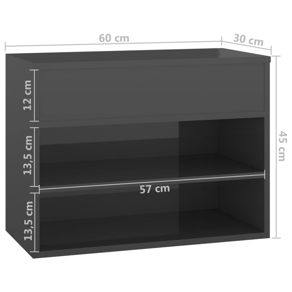 Schoenenbank 60x30x45 cm bewerkt hout