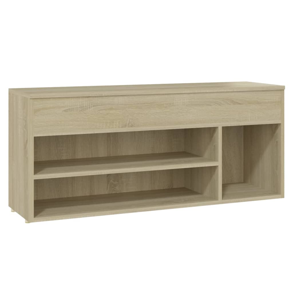 Schoenenbank 105x30x45 cm bewerkt hout eikenkleurig