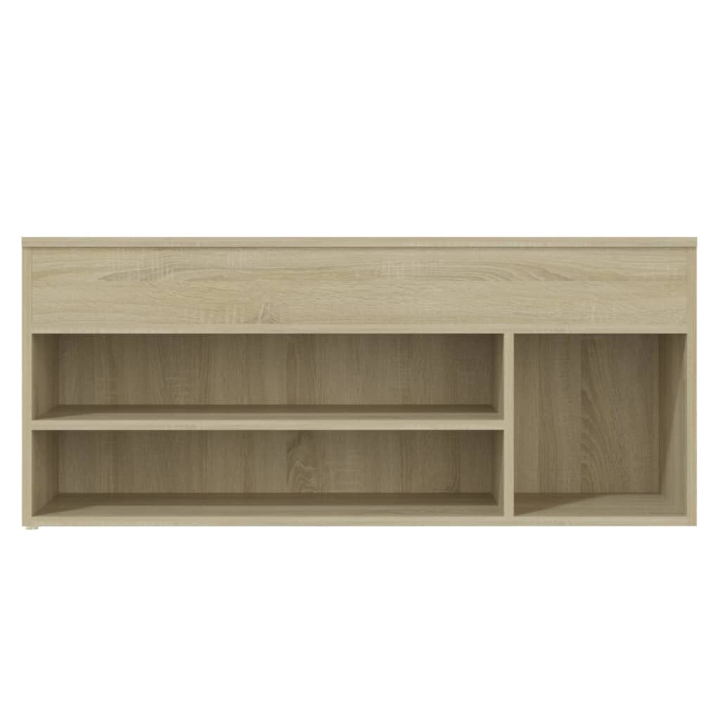 Schoenenbank 105x30x45 cm bewerkt hout eikenkleurig