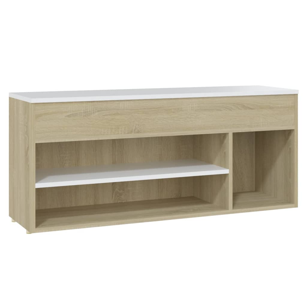 Schoenenbank 105x30x45 cm bewerkt hout eikenkleurig