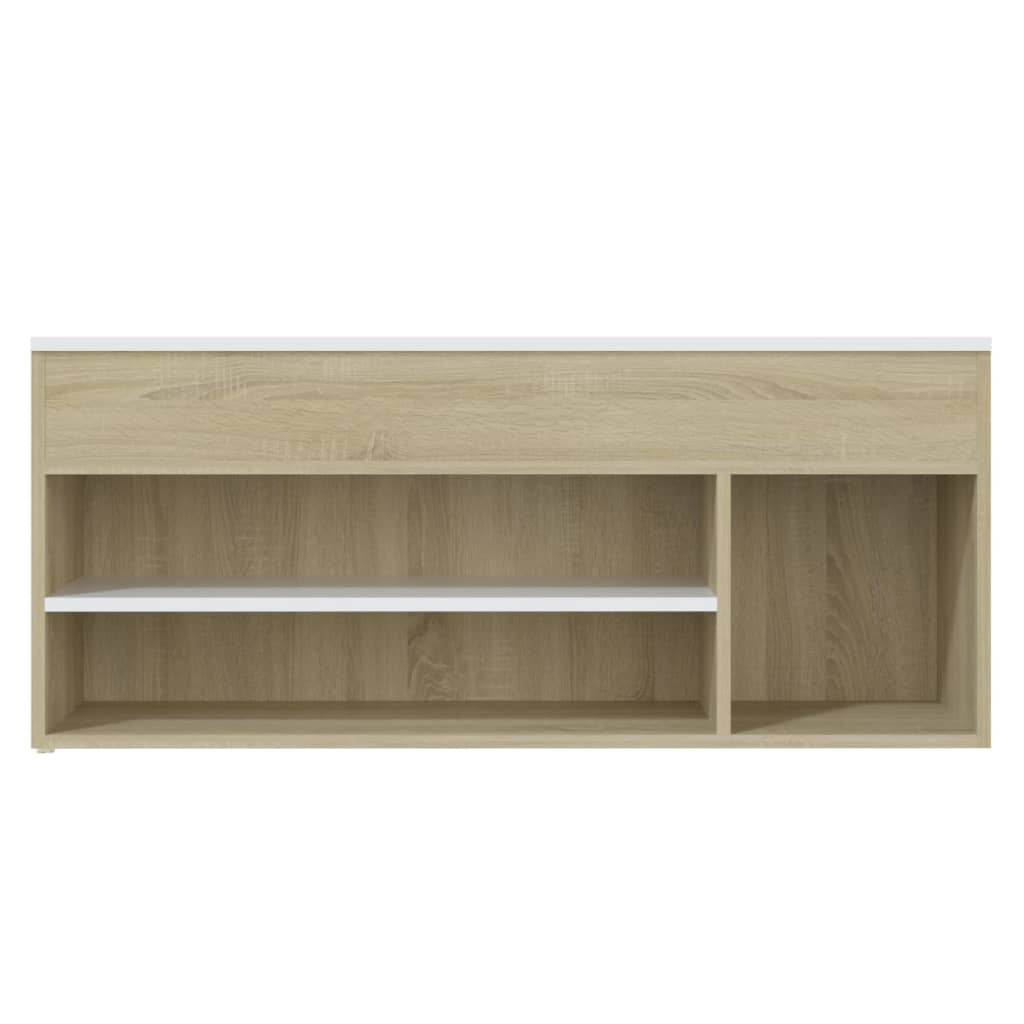 Schoenenbank 105x30x45 cm bewerkt hout eikenkleurig