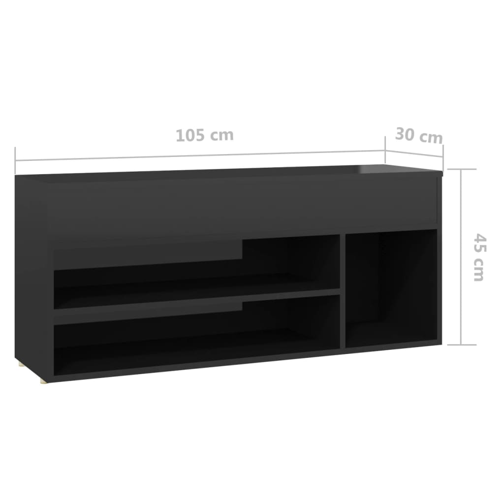 Schoenenbank 105x30x45 cm bewerkt hout eikenkleurig