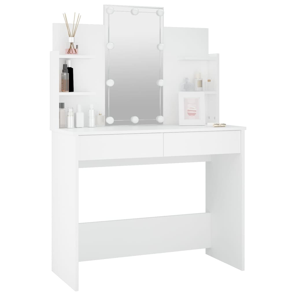 Coiffeuse avec éclairage LED 96x40x142 cm coloris chêne