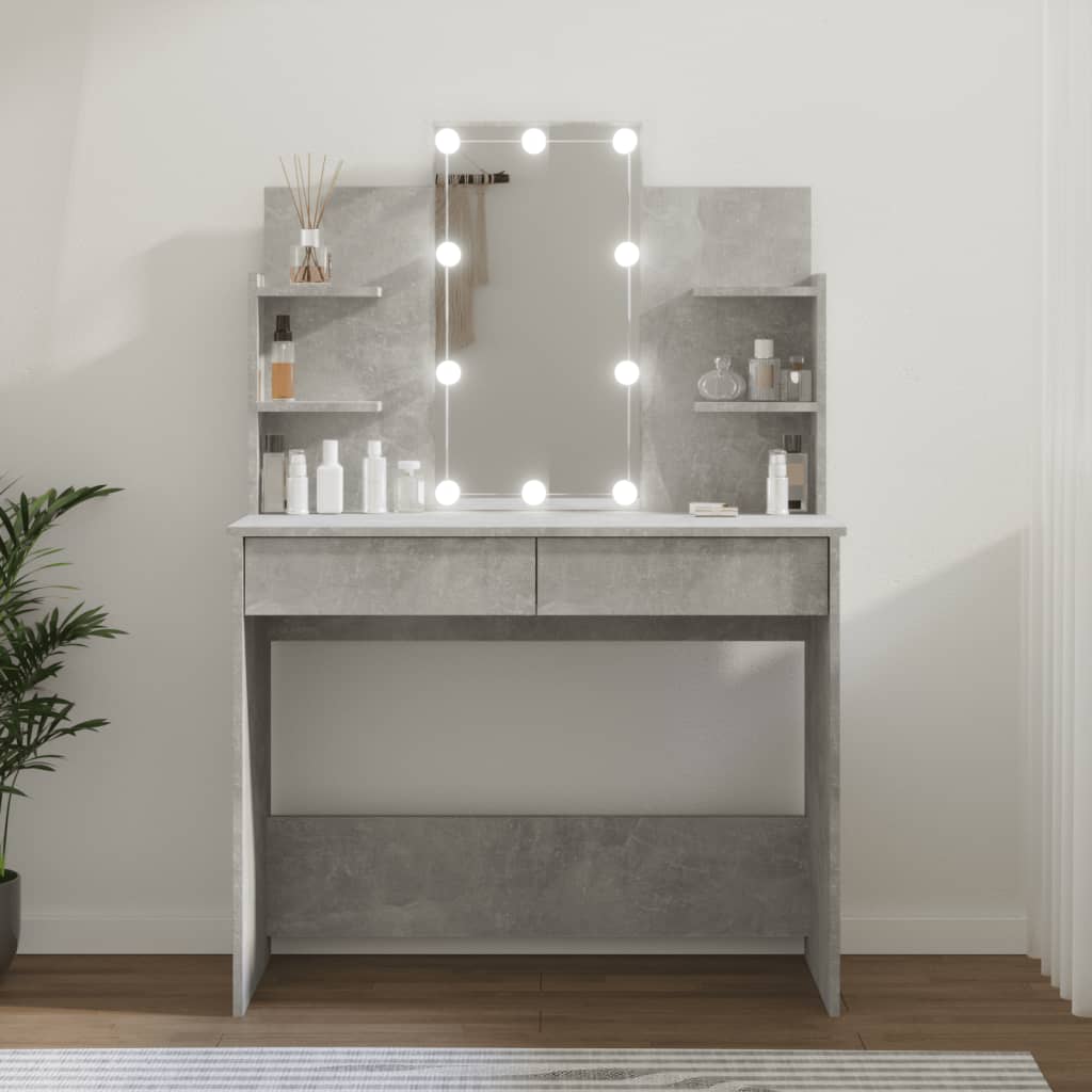 Kaptafel met LED-verlichting 96x40x142 cm eikenkleur