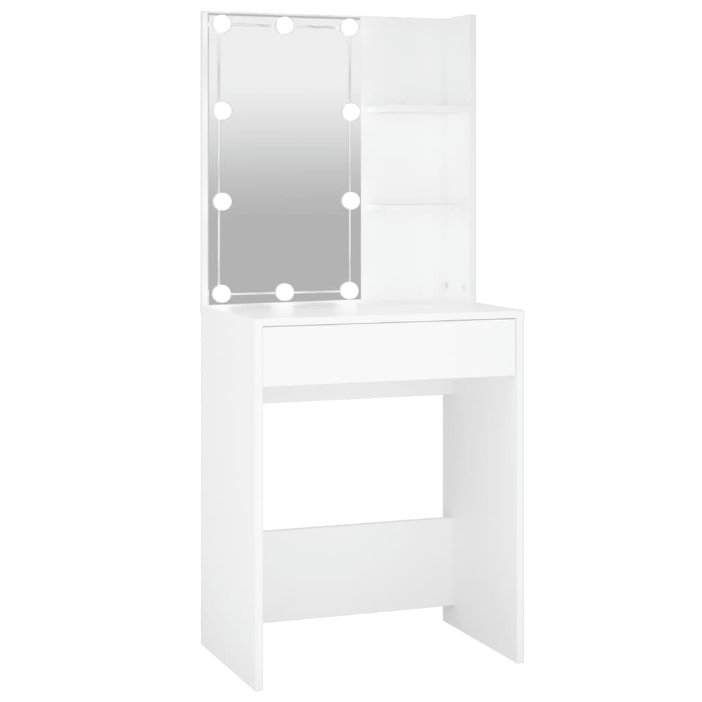 Kaptafel met LED-verlichting 60x40x140 cm bruin eikenkleur