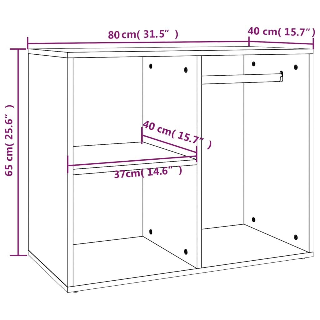 Armoire 80x40x65 cm en bois travaillé