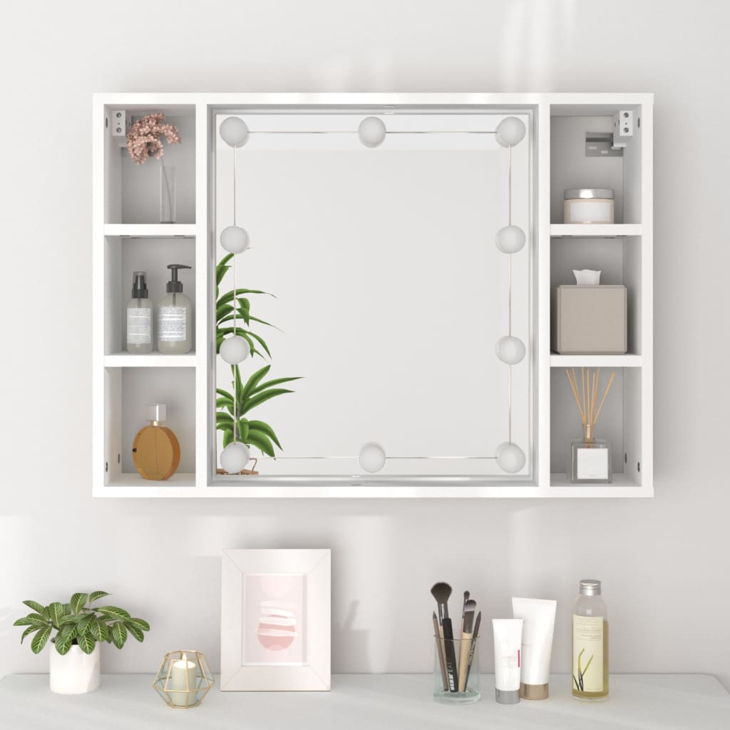 Armoire à miroir avec éclairage LED 76x15x55 cm