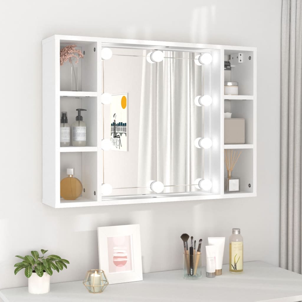 Armoire à miroir avec éclairage LED 76x15x55 cm