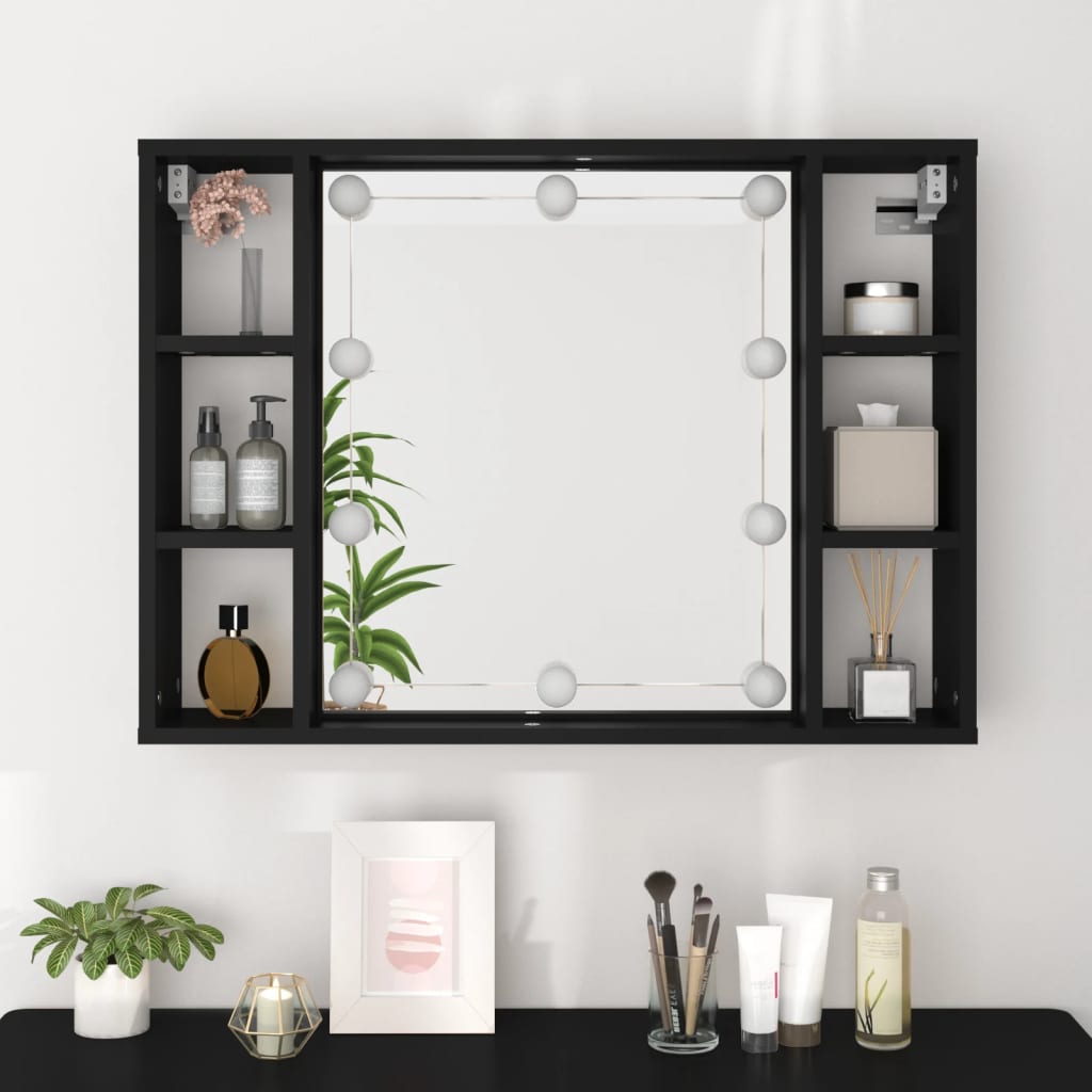 Armoire à miroir avec éclairage LED 76x15x55 cm