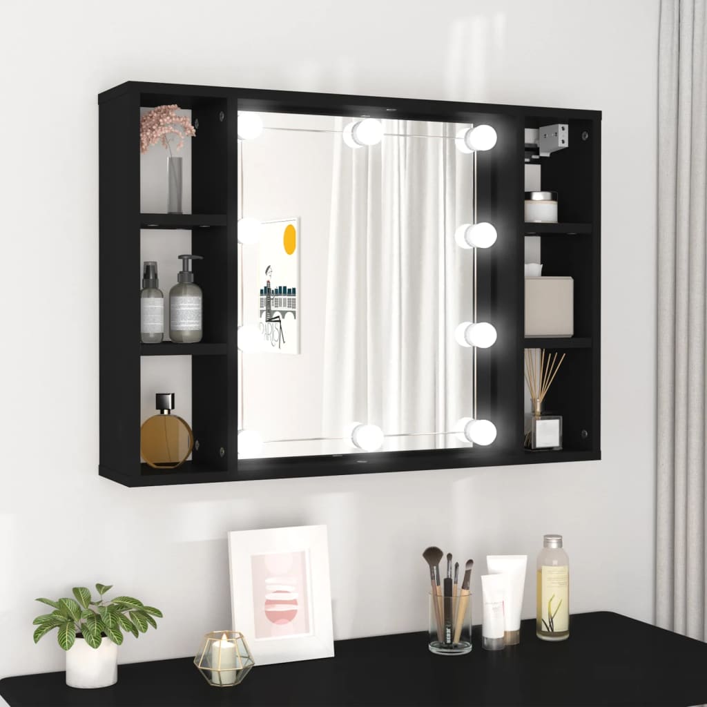 Armoire à miroir avec éclairage LED 76x15x55 cm