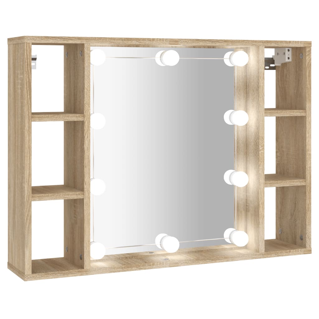 Armoire à miroir avec éclairage LED 76x15x55 cm