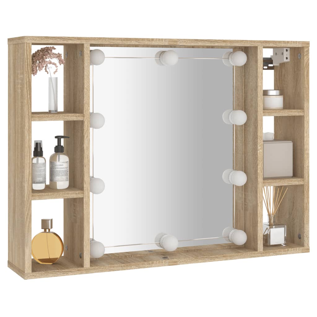 Armoire à miroir avec éclairage LED 76x15x55 cm