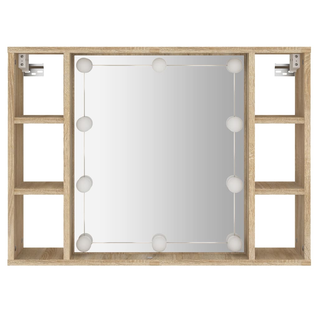 Armoire à miroir avec éclairage LED 76x15x55 cm