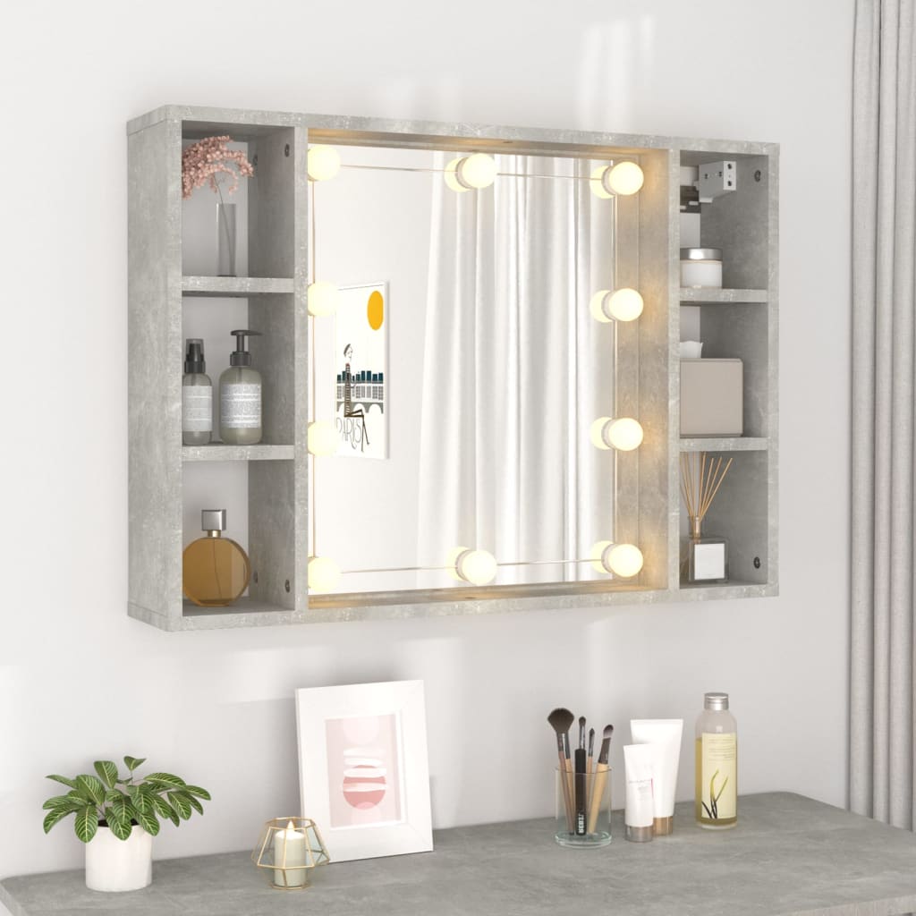 Armoire à miroir avec éclairage LED 76x15x55 cm