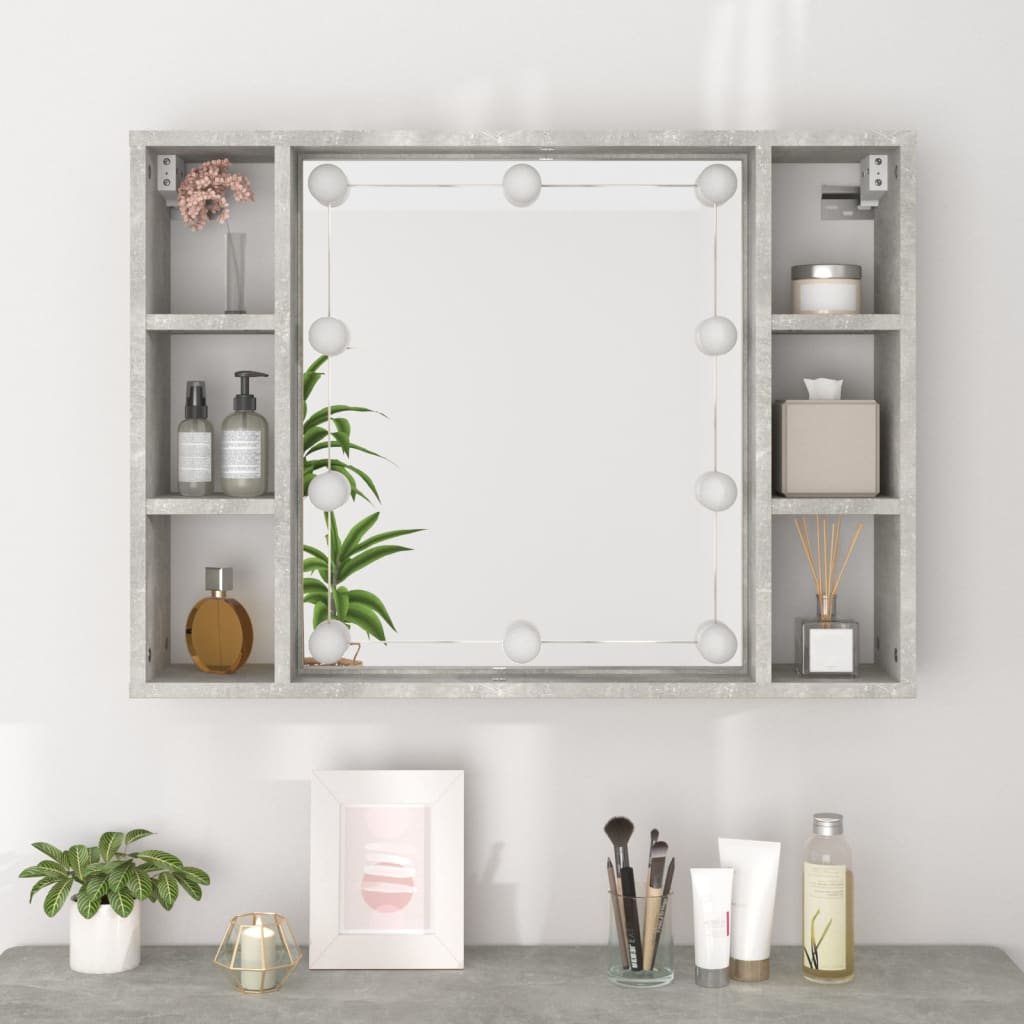 Armoire à miroir avec éclairage LED 76x15x55 cm