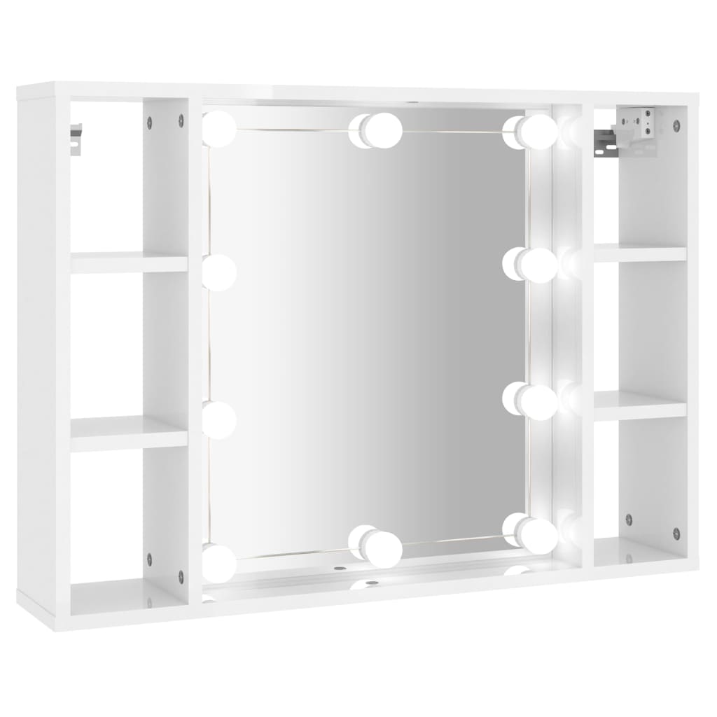 Armoire à miroir avec éclairage LED 76x15x55 cm