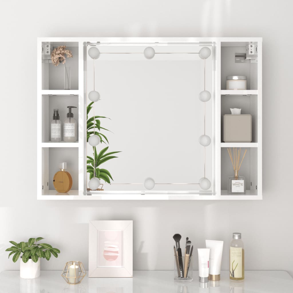 Armoire à miroir avec éclairage LED 76x15x55 cm