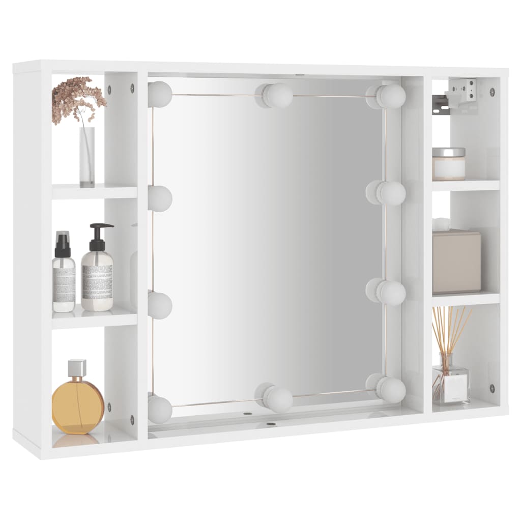 Armoire à miroir avec éclairage LED 76x15x55 cm