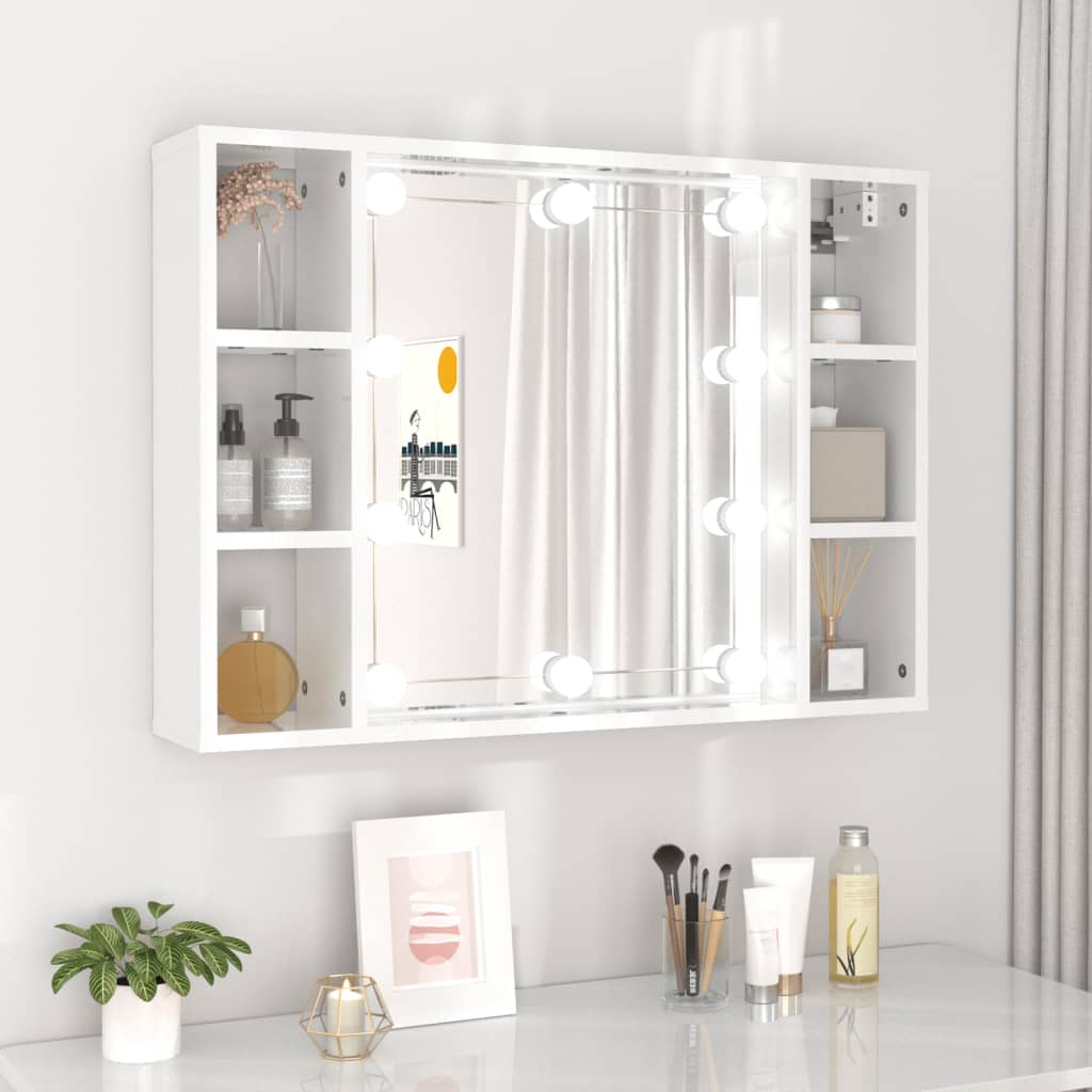 Armoire à miroir avec éclairage LED 76x15x55 cm