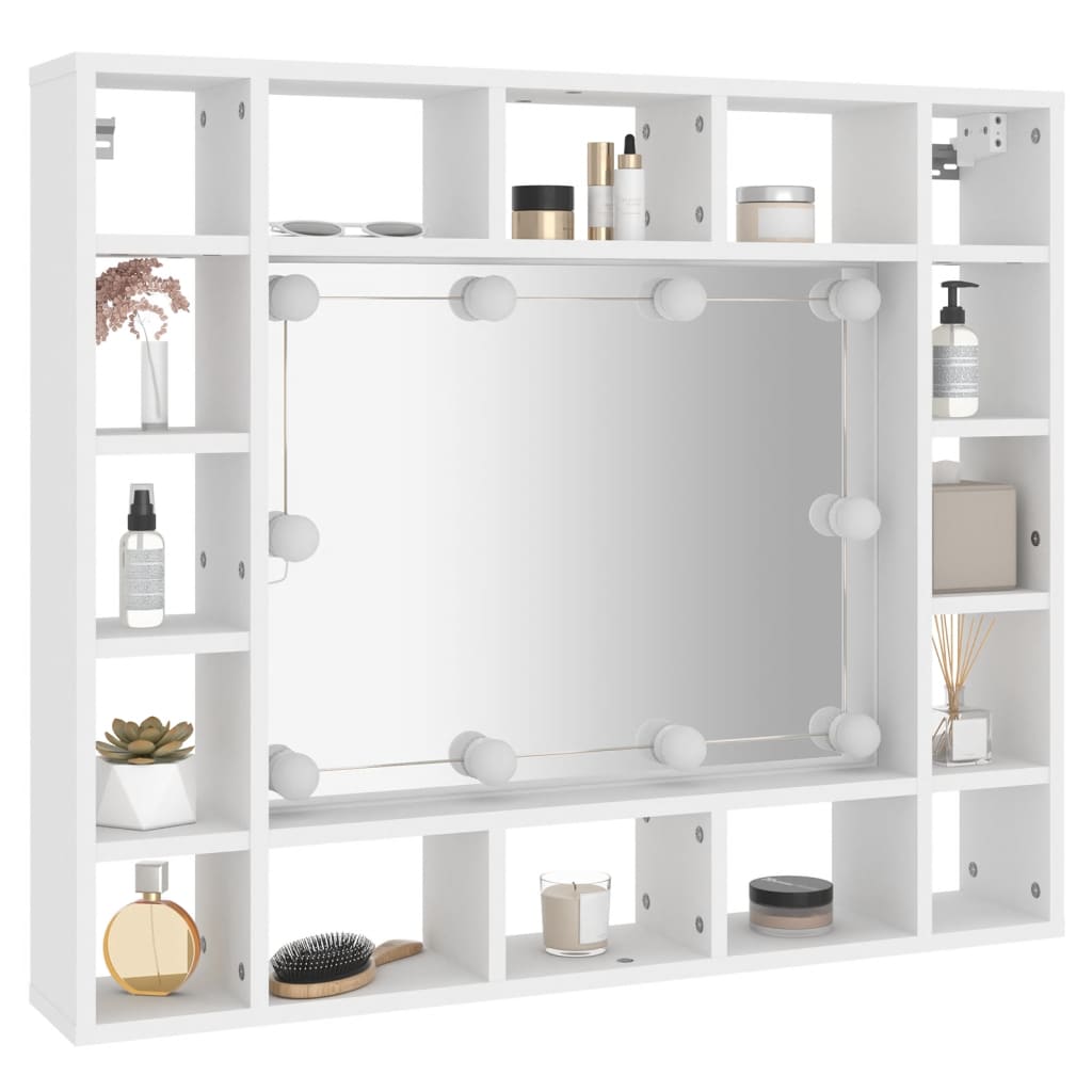 Armoire à miroir avec éclairage LED 91x15x76,5 cm