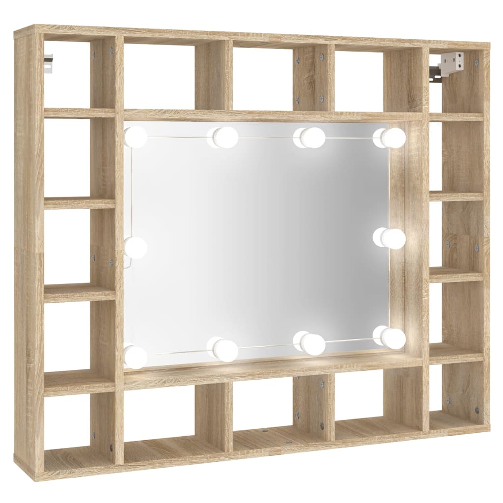 Spiegelkast met LED-verlichting 91x15x76,5 cm