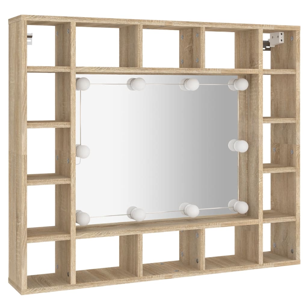 Armoire à miroir avec éclairage LED 91x15x76,5 cm