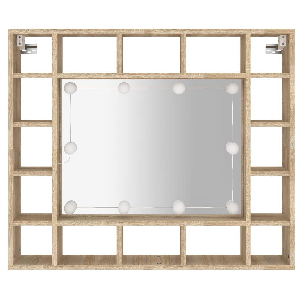 Armoire à miroir avec éclairage LED 91x15x76,5 cm