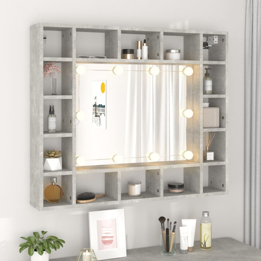 Armoire à miroir avec éclairage LED 91x15x76,5 cm