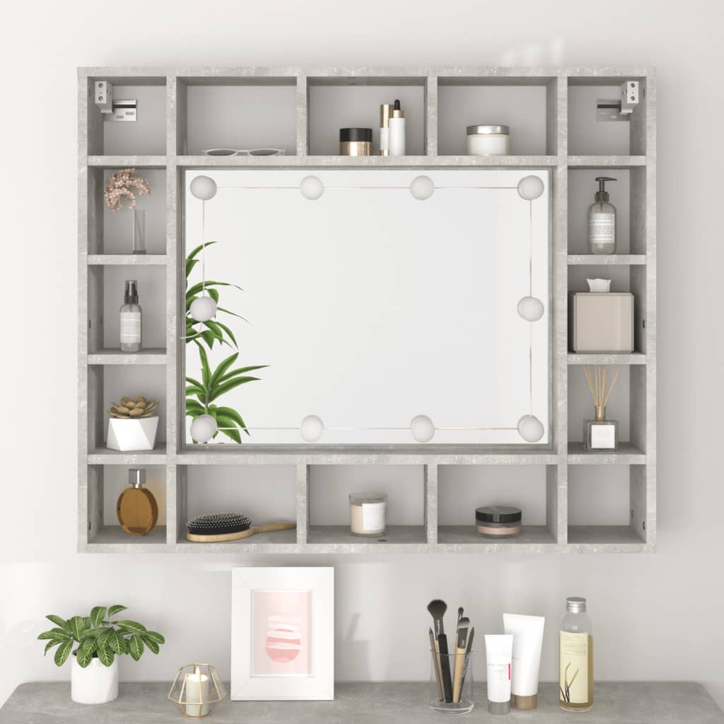 Armoire à miroir avec éclairage LED 91x15x76,5 cm