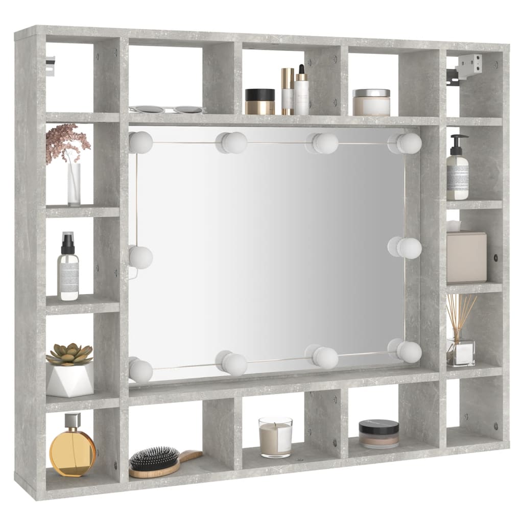 Armoire à miroir avec éclairage LED 91x15x76,5 cm