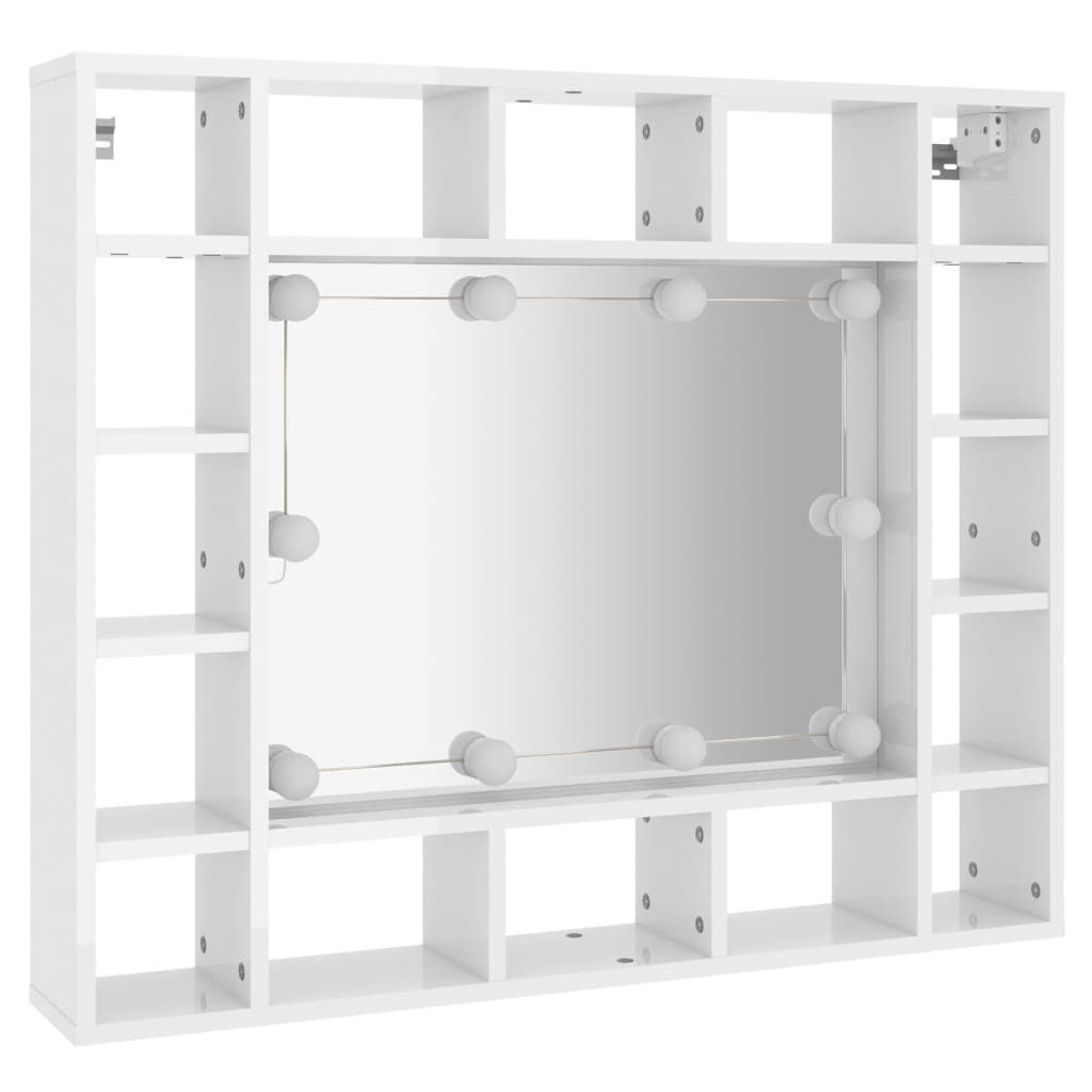 Armoire à miroir avec éclairage LED 91x15x76,5 cm