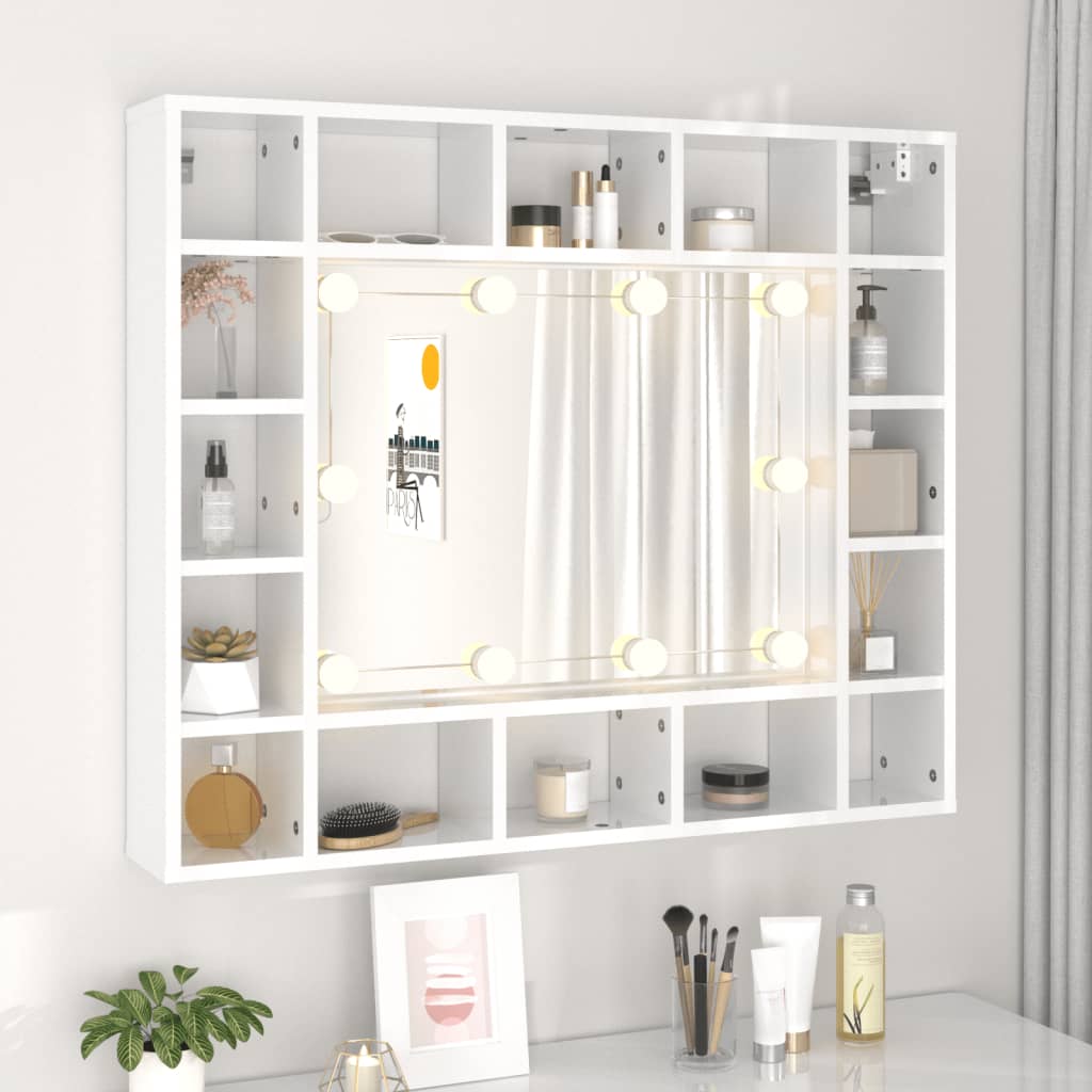 Armoire à miroir avec éclairage LED 91x15x76,5 cm