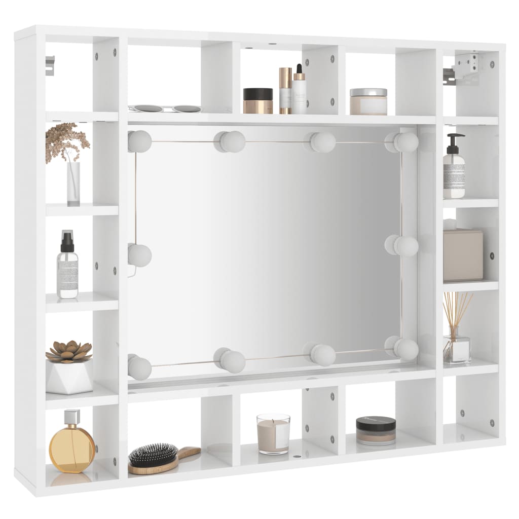 Armoire à miroir avec éclairage LED 91x15x76,5 cm