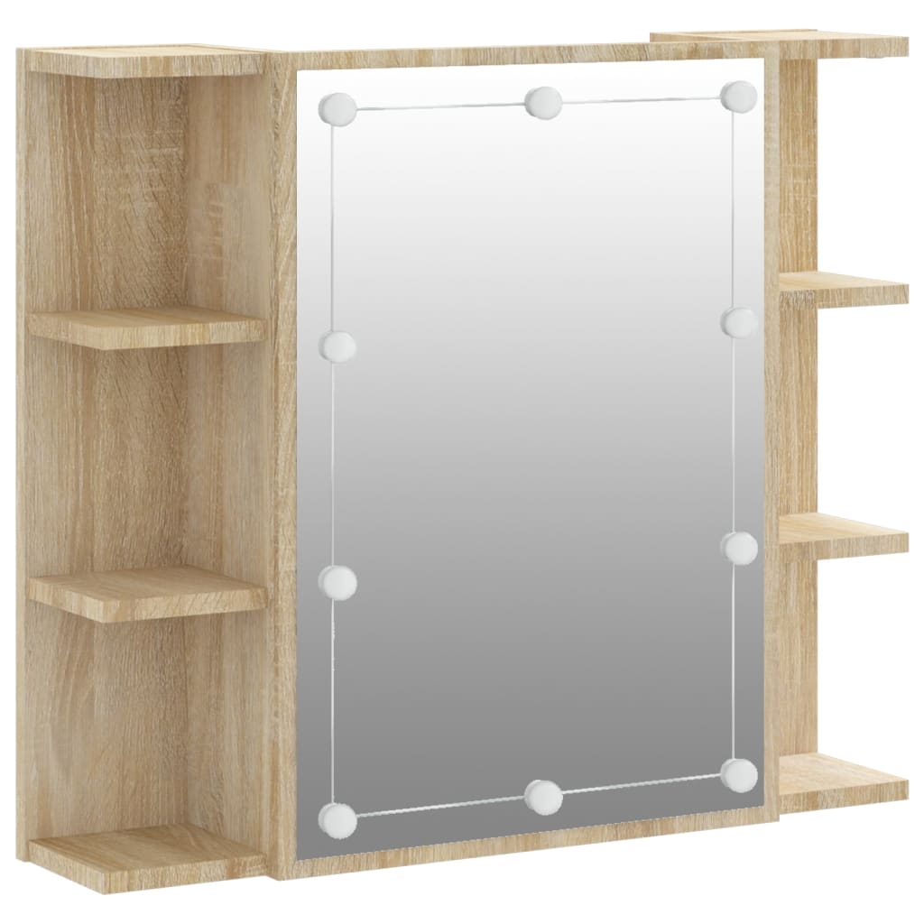 Armoire à miroir avec éclairage LED 70x16,5x60 cm