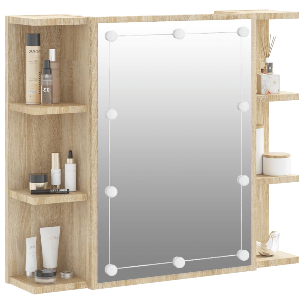 Armoire à miroir avec éclairage LED 70x16,5x60 cm