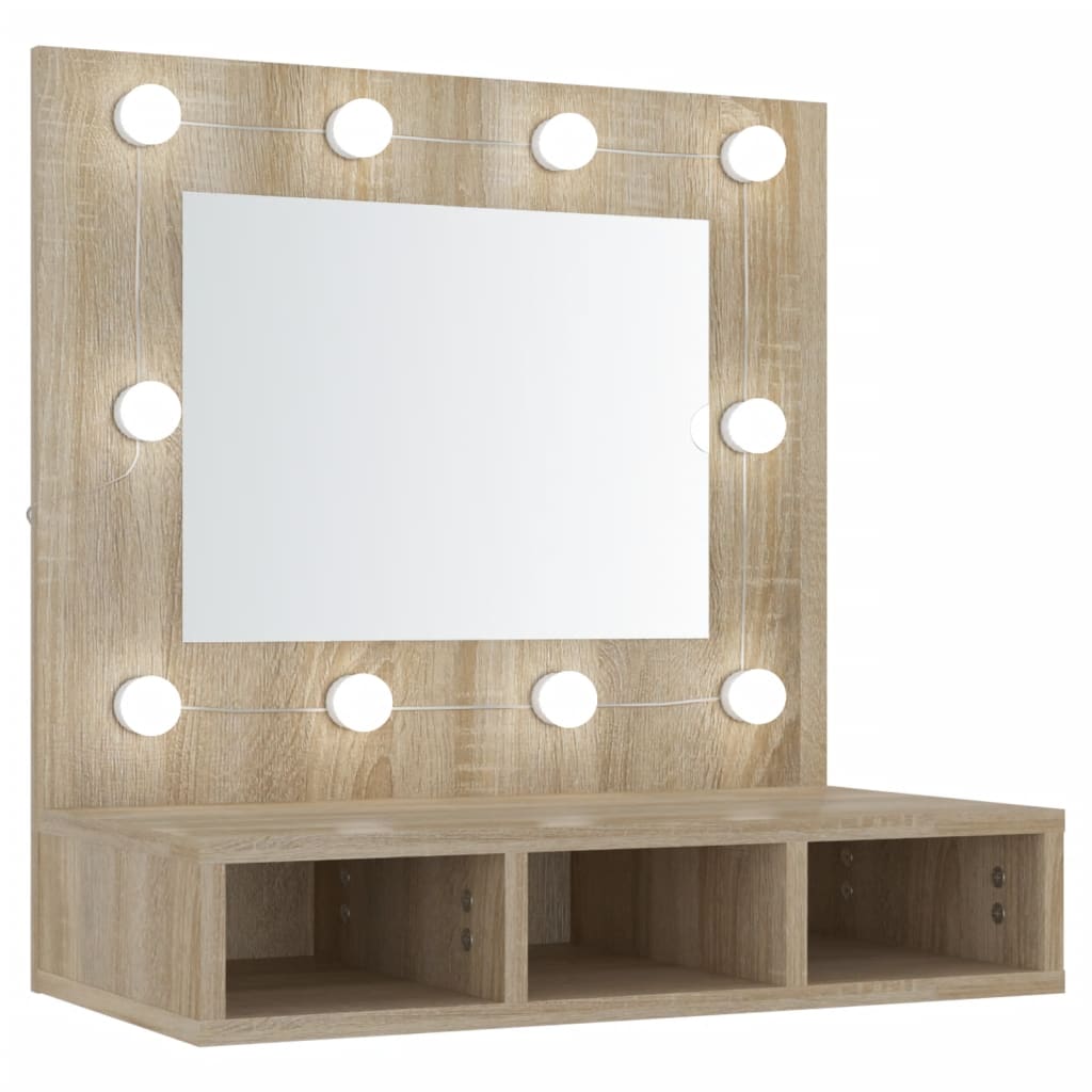 Armoire à miroir avec éclairage LED 60x31,5x62 cm