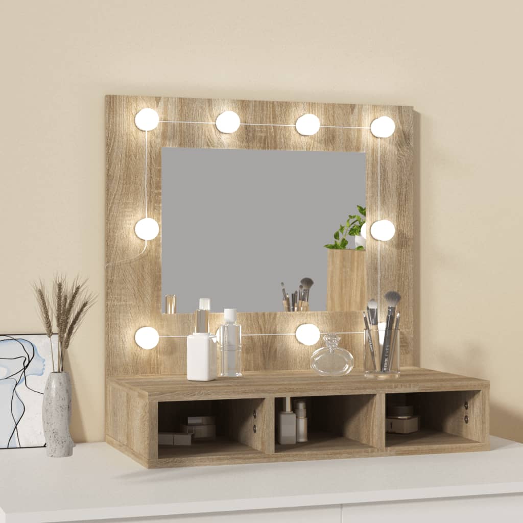 Armoire à miroir avec éclairage LED 60x31,5x62 cm