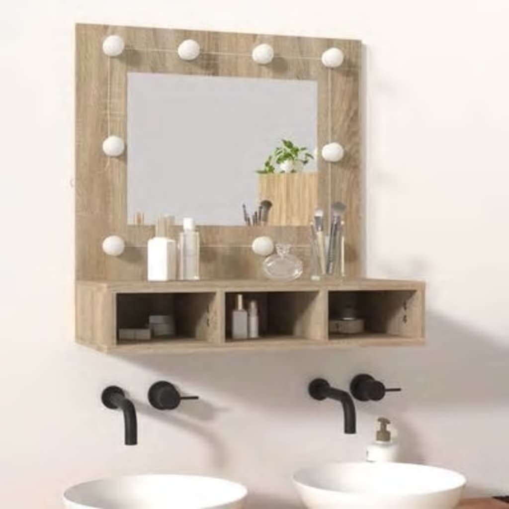 Armoire à miroir avec éclairage LED 60x31,5x62 cm