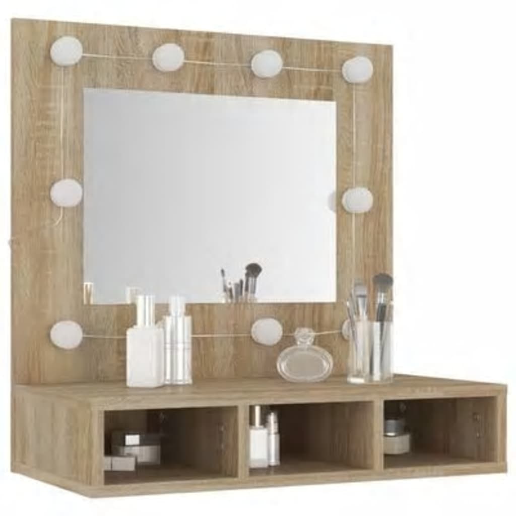 Armoire à miroir avec éclairage LED 60x31,5x62 cm