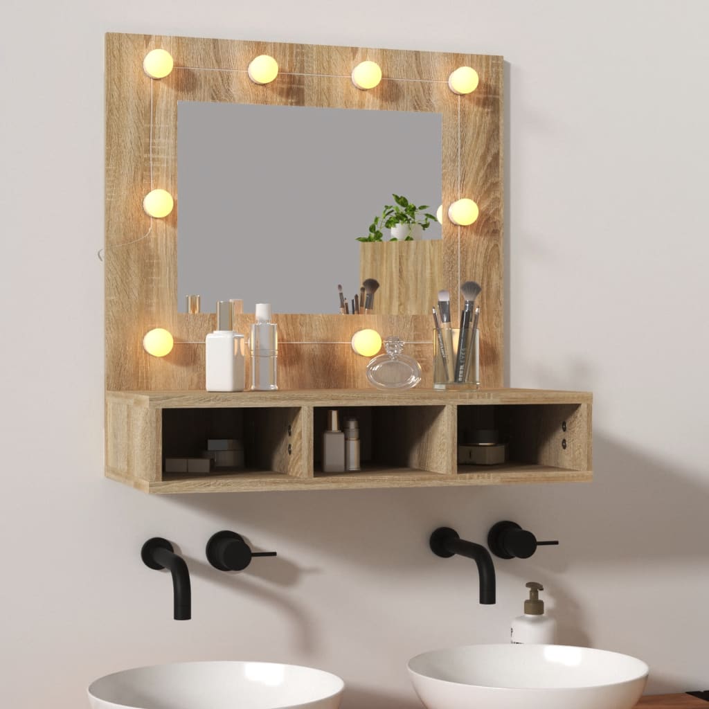 Armoire à miroir avec éclairage LED 60x31,5x62 cm