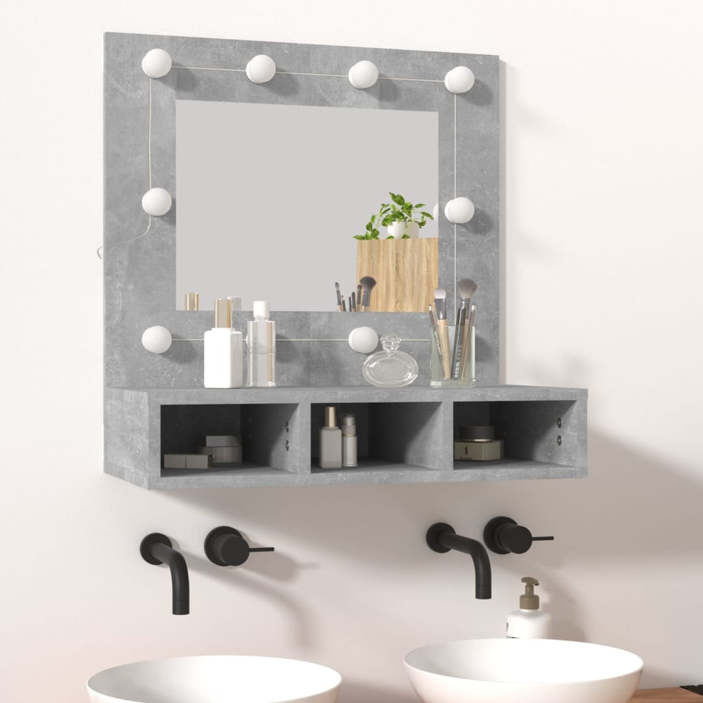 Armoire à miroir avec éclairage LED 60x31,5x62 cm