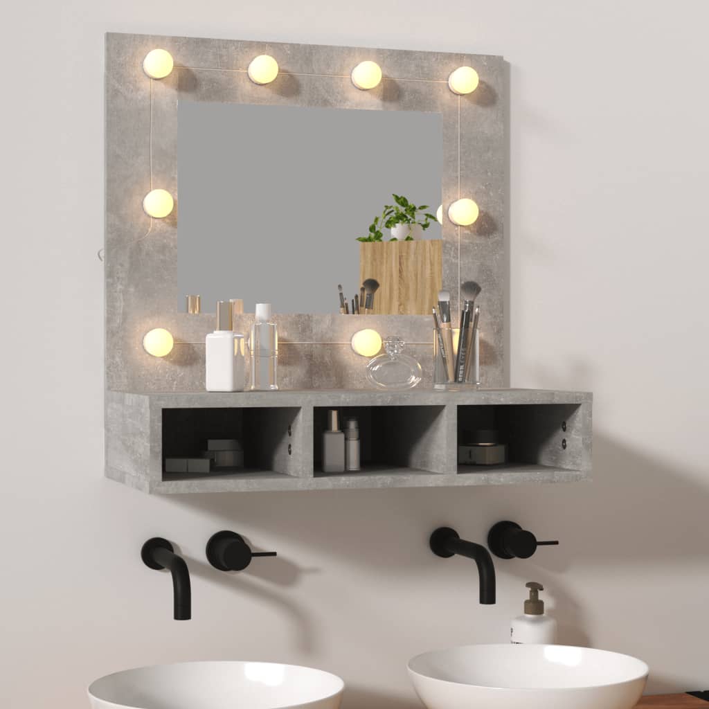 Armoire à miroir avec éclairage LED 60x31,5x62 cm