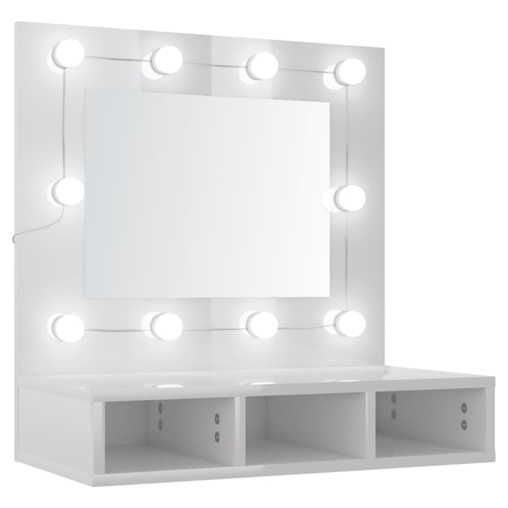 Armoire à miroir avec éclairage LED 60x31,5x62 cm