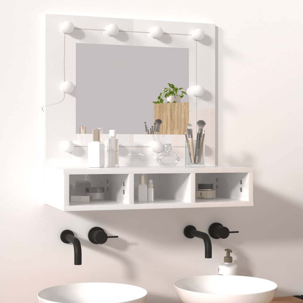 Armoire à miroir avec éclairage LED 60x31,5x62 cm